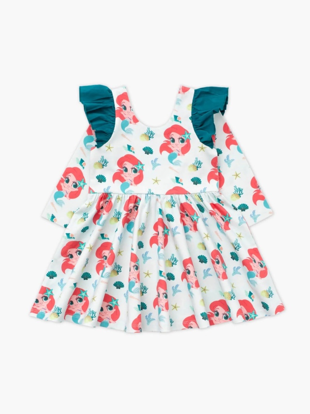 Monica + Andy Disney's Little Mermaid Ariel Ruffle Sleeve Twirl Dress - 18-24 M